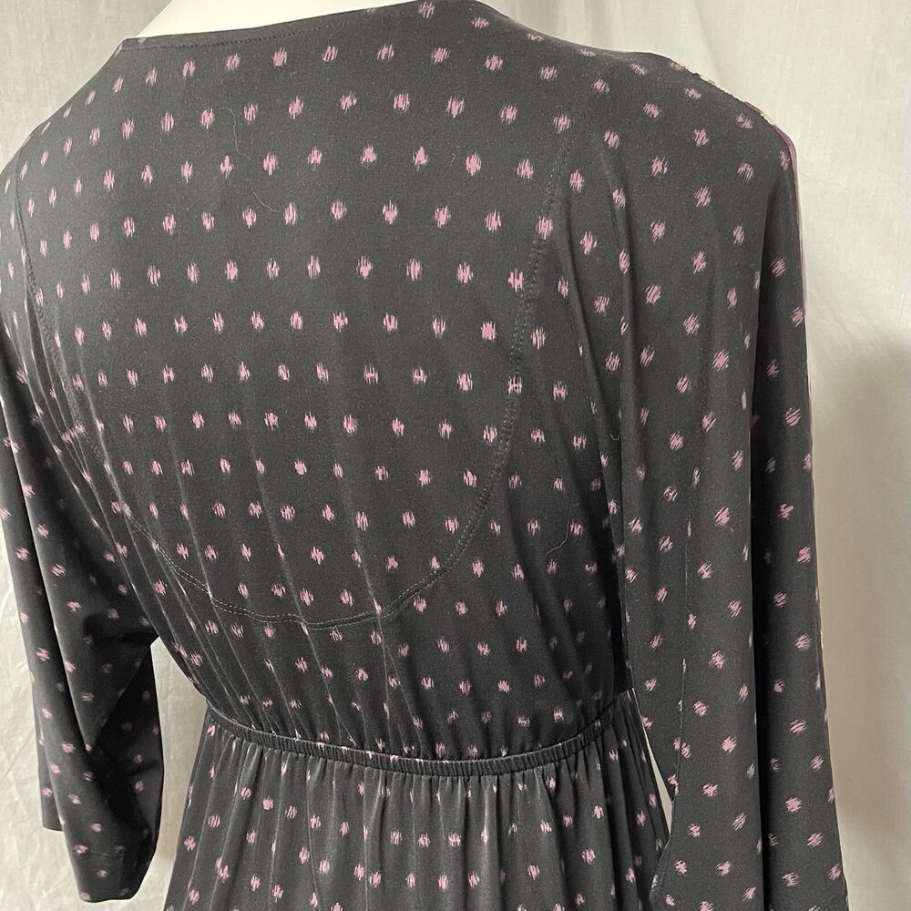 Soma Loungewear Empire Waist Tunic Dress Super Soft Black Purple Floral Sz XS - Picture 11 of 15